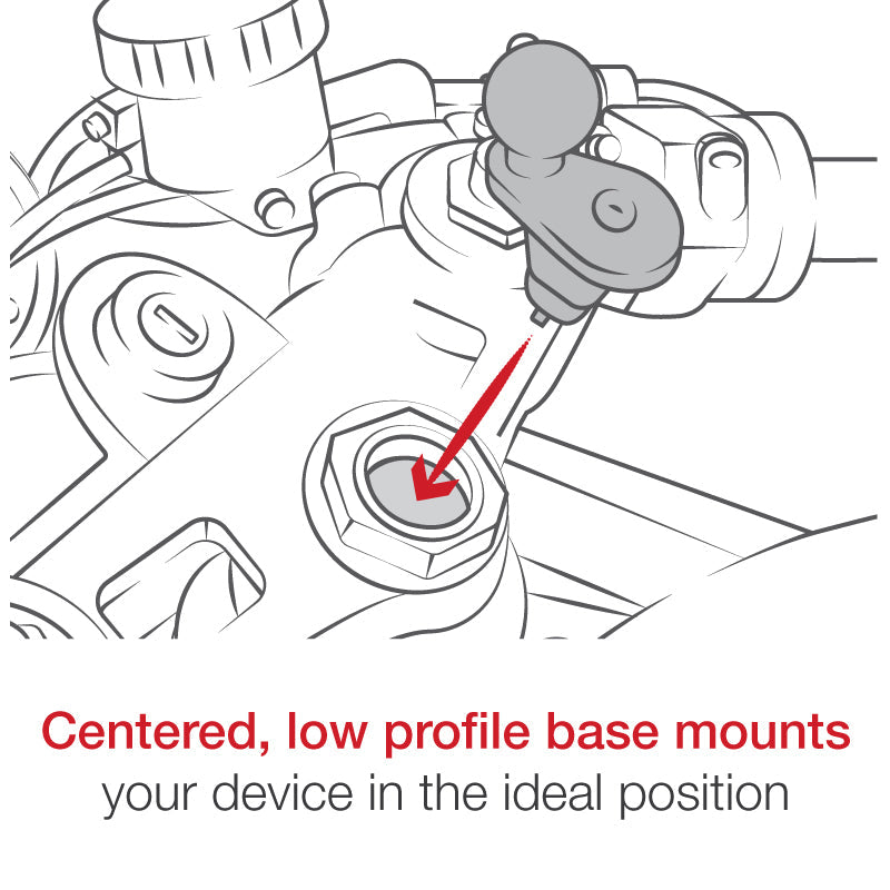 RAM-B-342-366U:RAM-B-342-366U_1:RAM® Motorcycle Fork Stem Mount with 1/4"-20 Action Camera Adapter