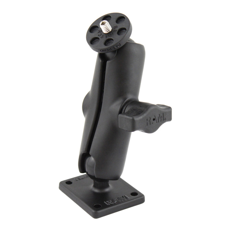 RAM-B-347-366U:RAM-B-347-366U_1:RAM® Double Ball Mount with AMPS Plate and 1/4"-20 Action Camera Adapter