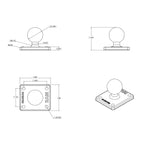 RAM-B-347U:RAM-B-347U_1:RAM® Ball Adapter with AMPS Plate - B Size