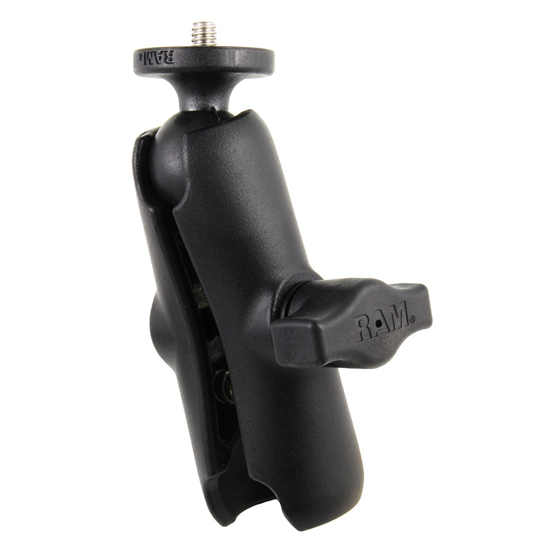 RAM-B-366-201U:RAM-B-366-201U_1:RAM® Double Socket Arm with 1/4"-20 Action Camera Adapter