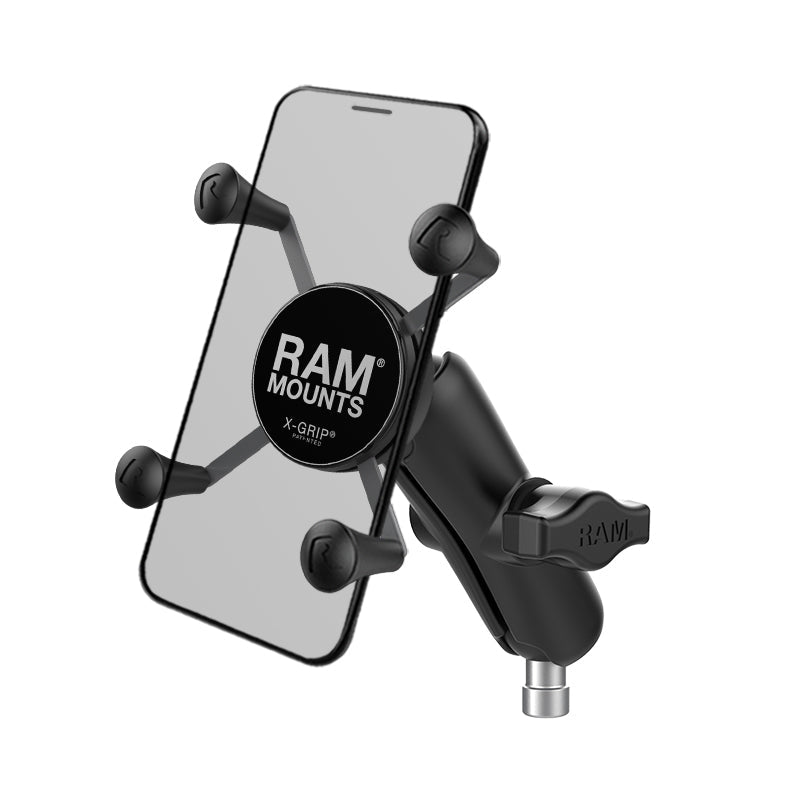 RAM-B-367-UN7U:RAM-B-367-UN7U_1:RAM® X-Grip® Phone Mount with Motorcycle Handlebar Clamp Base