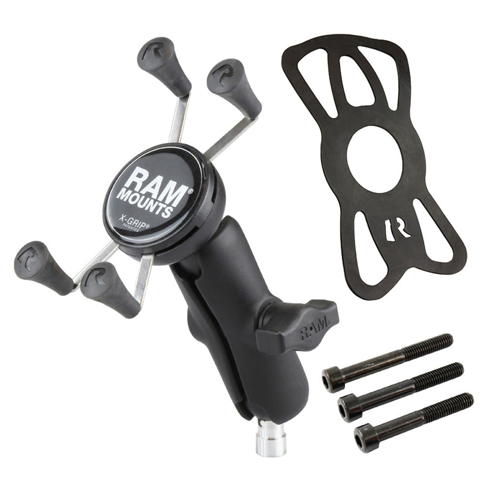 RAM-B-367-UN7U:RAM-B-367-UN7U_1:RAM® X-Grip® Phone Mount with Motorcycle Handlebar Clamp Base