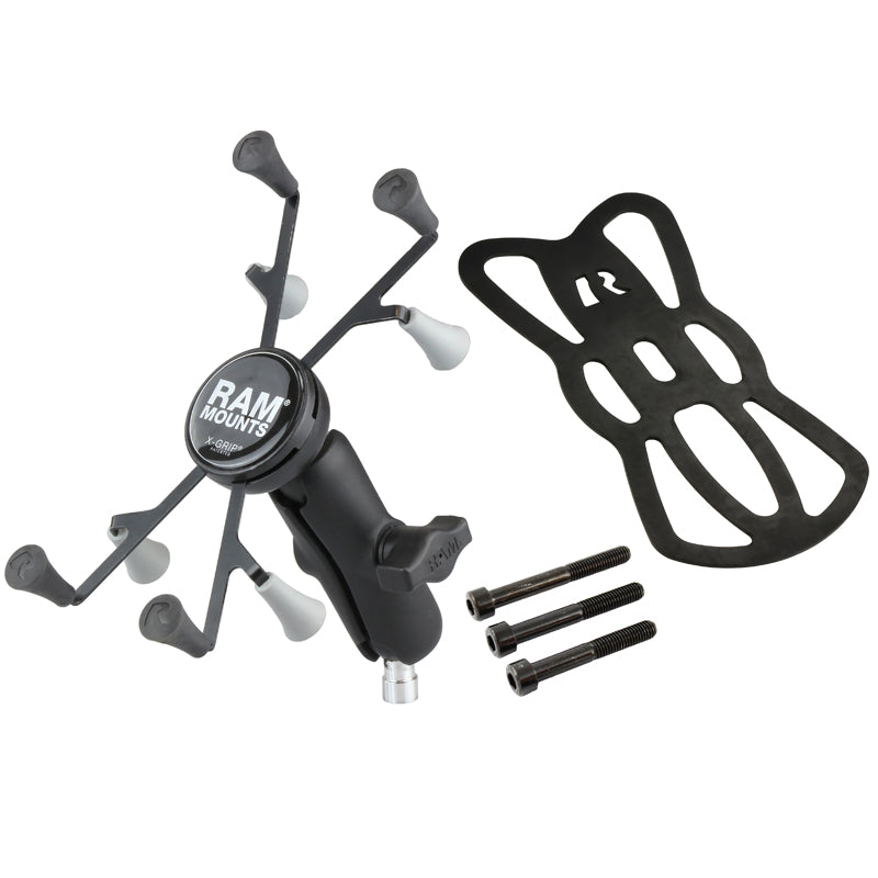 RAM-B-367-UN8U:RAM-B-367-UN8U_1:RAM® X-Grip® with Motorcycle Handlebar Clamp Base for 7"-8" Tablets