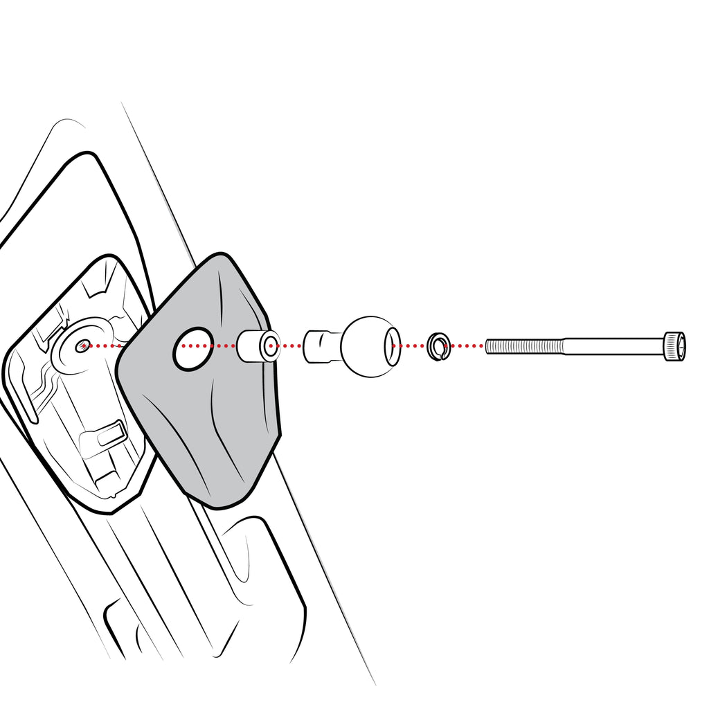 RAM-B-367B-M6U:RAM-B-367B-M6U_1:RAM® Grab Handle & A-Pillar M6 Bolt Replacement Kit with Ball Base