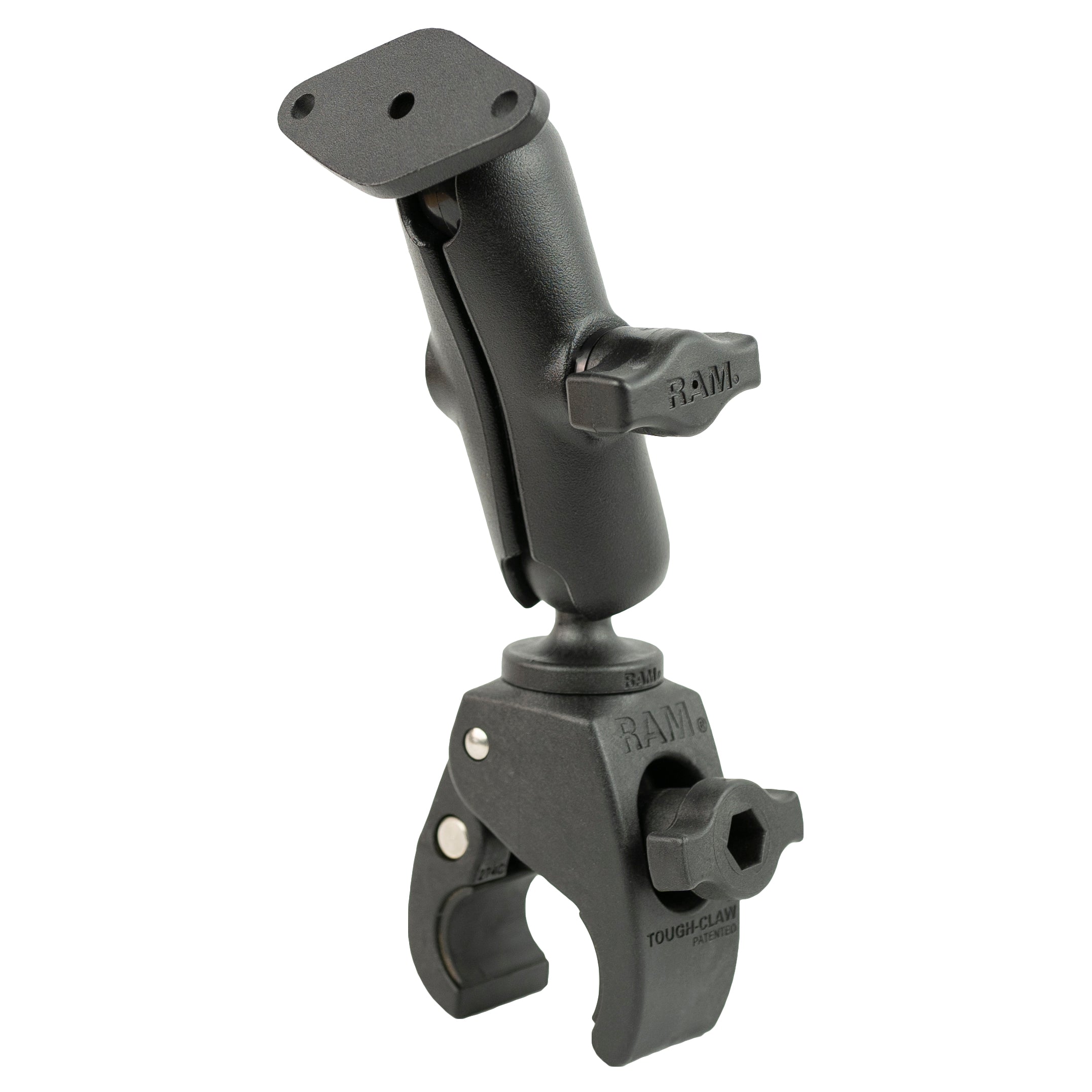 RAM-B-400-238U:RAM-B-400-238U_1:RAM® Tough-Claw™ Small Clamp Mount with Diamond Plate - Medium Arm