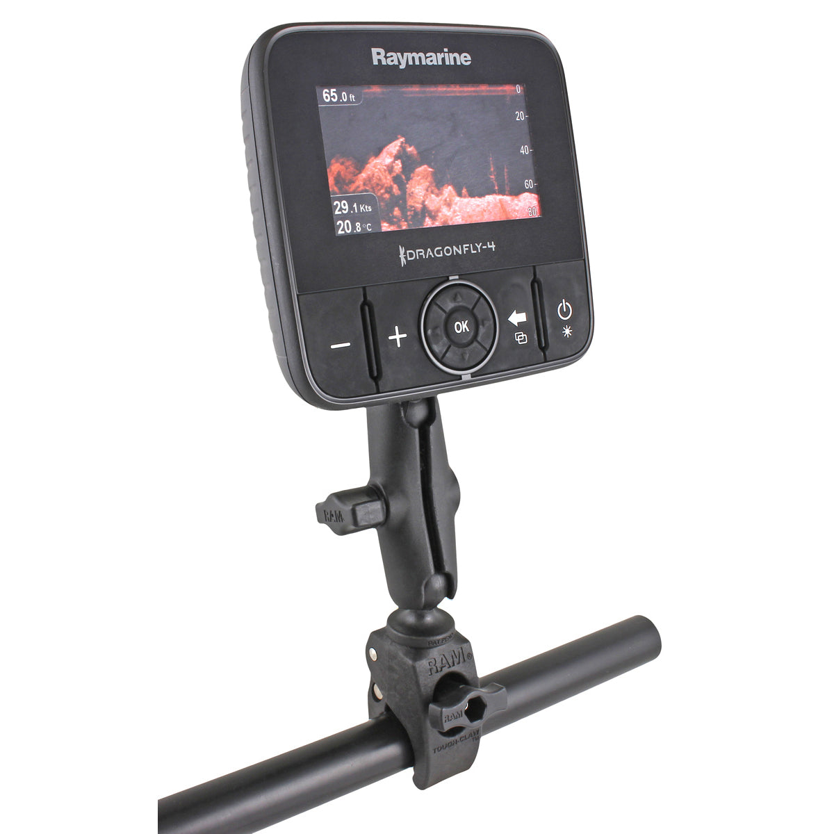RAM-B-400-379-M616U:RAM-B-400-379-M616U_1:RAM® Tough-Claw™ Small Clamp Mount for Raymarine Dragonfly Series