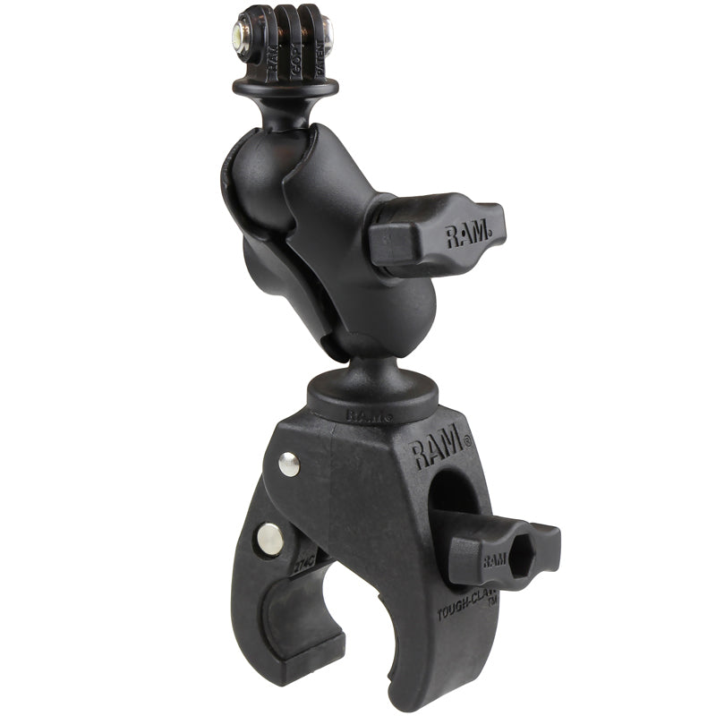 RAM-B-400-A-GOP1U:RAM-B-400-A-GOP1U_1:RAM® Tough-Claw™ Clamp Mount with Action Camera Adapter - Aluminum
