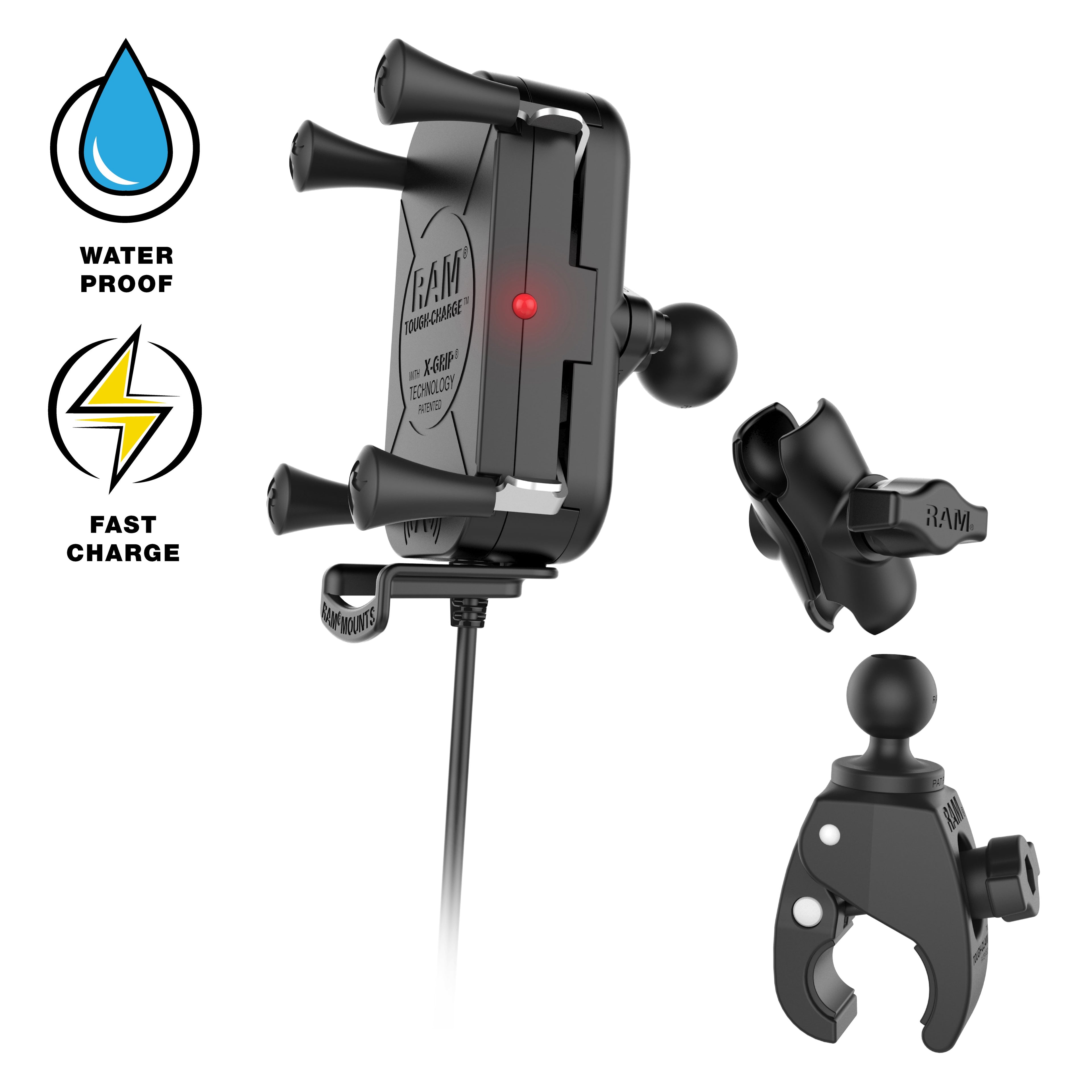 RAM-B-400-A-UN12W-V7M-1:RAM-B-400-A-UN12W-V7M-1_1:RAM® Tough-Charge™ 15W Wireless Charging Mount with Tough-Claw™