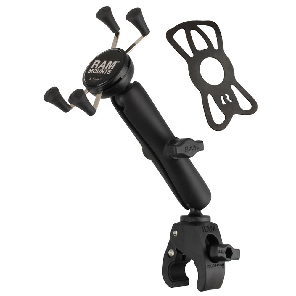 RAM-B-400-C-UN7U:RAM-B-400-C-UN7U_1:RAM® X-Grip® Phone Mount with RAM® Tough-Claw™ Small Clamp Base - Long