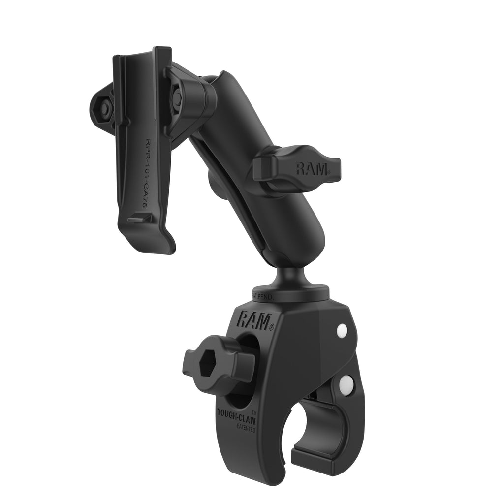 RAM-B-400-GA76U:RAM-B-400-GA76U_1:RAM® Tough-Claw™ Small Clamp Mount with Garmin Spine Clip Holder