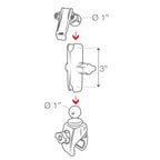 RAM-B-400-GA76U:RAM-B-400-GA76U_1:RAM® Tough-Claw™ Small Clamp Mount with Garmin Spine Clip Holder