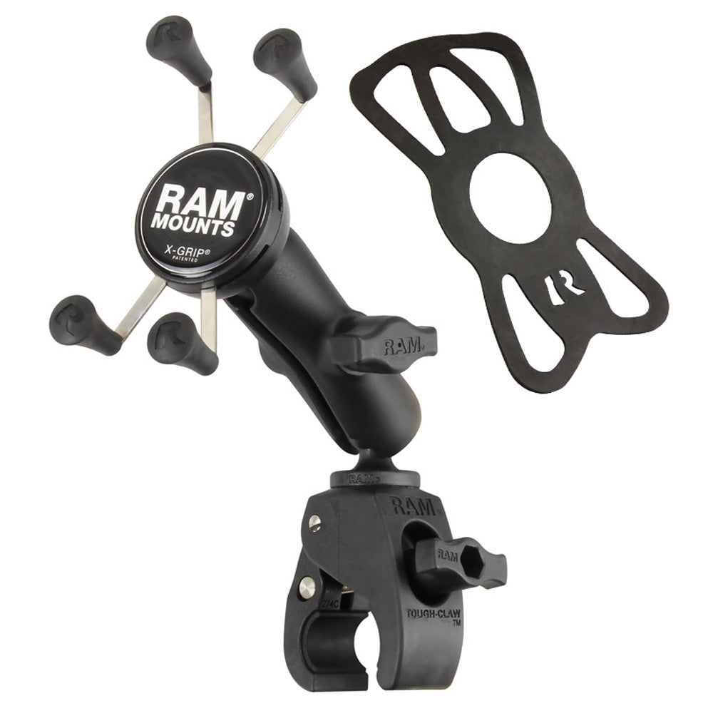 RAM-B-400-HOL-UN7BU:RAM-B-400-HOL-UN7BU_1:RAM® X-Grip® Phone Mount with RAM® Tough-Claw™ Small Clamp Base - Medium