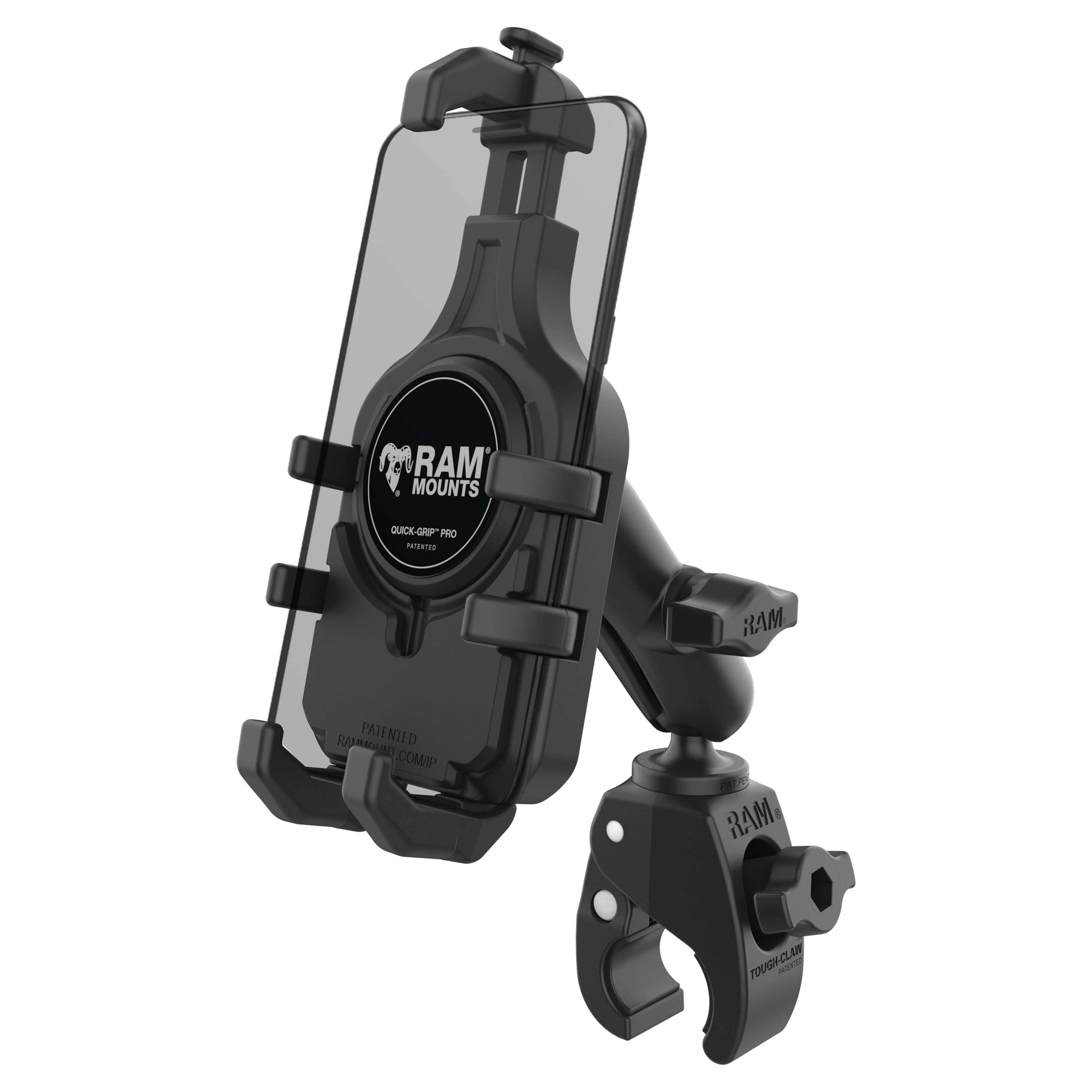 RAM-B-400-PD5U:RAM-B-400-PD5U_1:RAM® Quick-Grip™ Pro Phone Mount with Small Tough-Claw™ Base - Medium