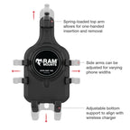 RAM-B-400-PD5U:RAM-B-400-PD5U_1:RAM® Quick-Grip™ Pro Phone Mount with Small Tough-Claw™ Base - Medium