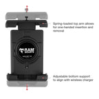 RAM-B-400-PD7U:RAM-B-400-PD7U_1:RAM® Quick-Grip™ Pro XL Phone Mount with Small Tough-Claw™ Base - Medium