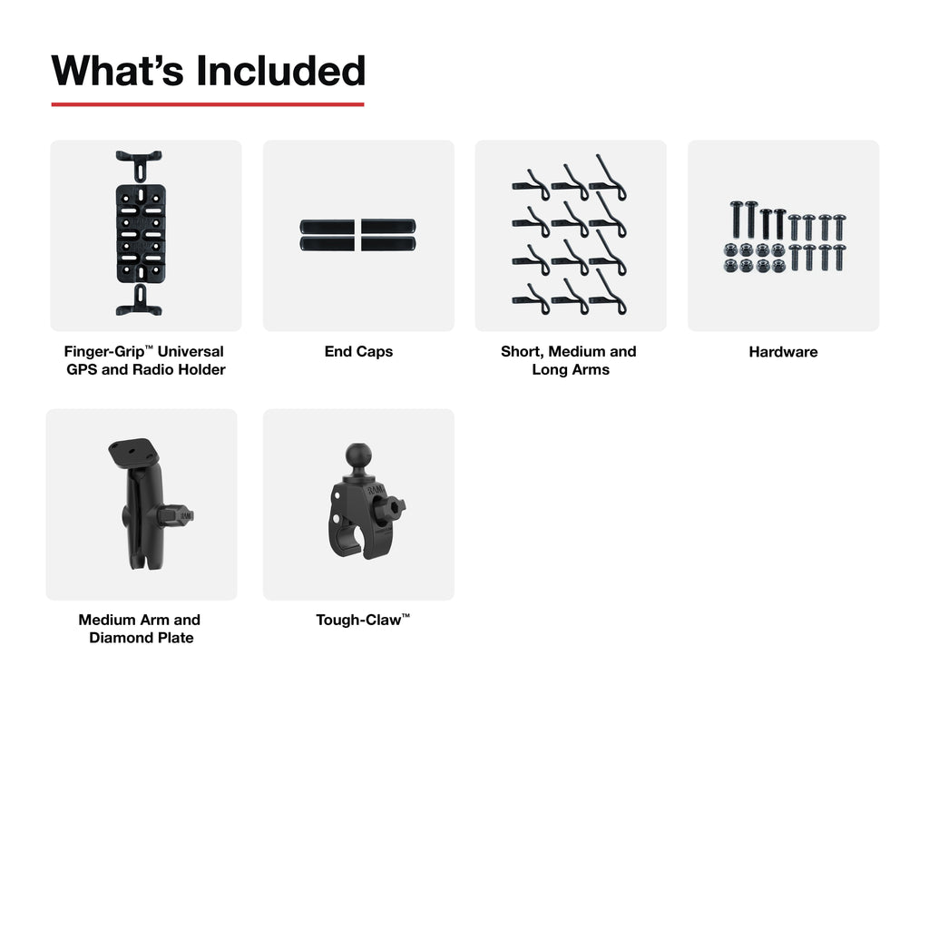 RAM-B-400-UN4U:RAM-B-400-UN4U_1:RAM® Finger-Grip™ Universal Mount with Small Tough-Claw™