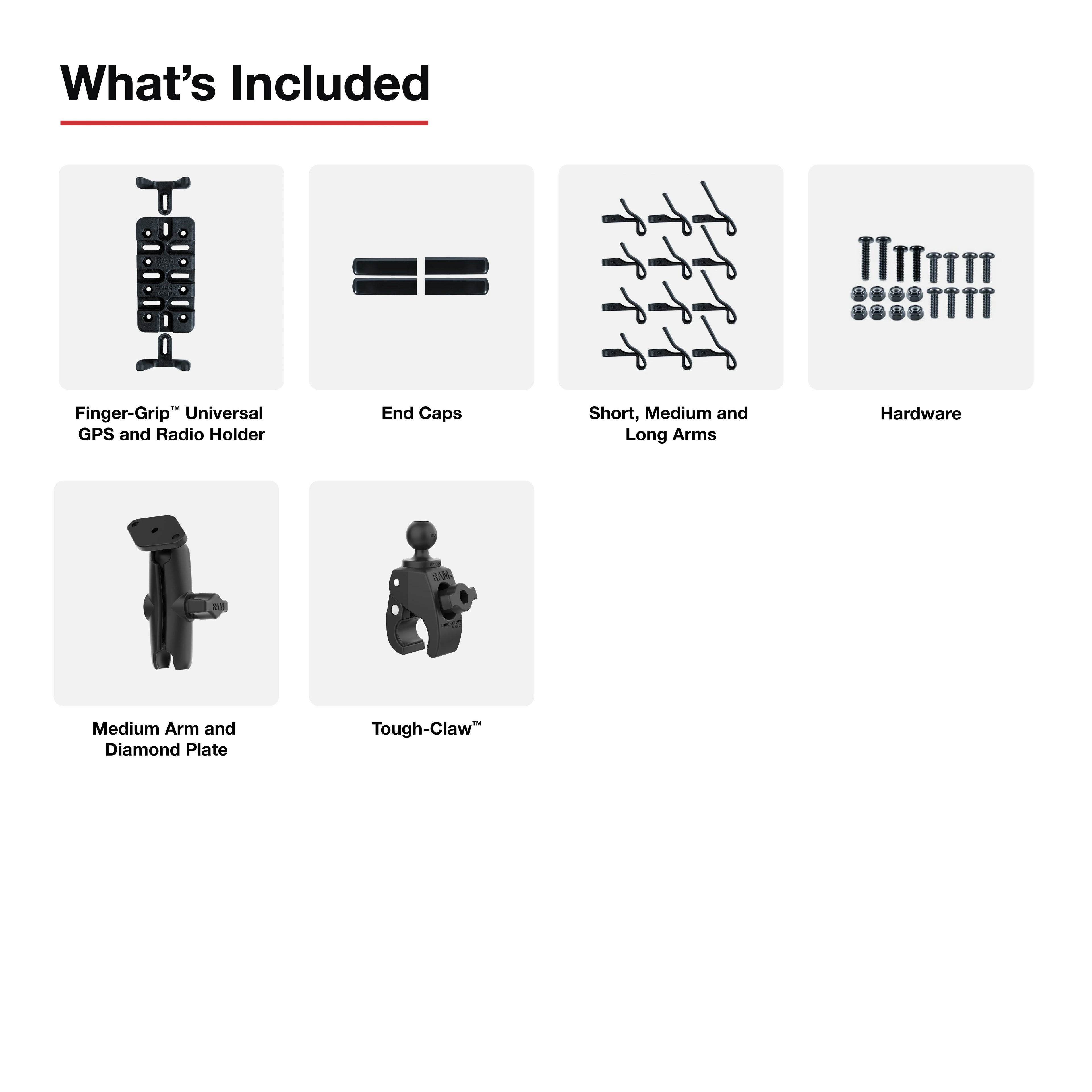 RAM-B-400-UN4U:RAM-B-400-UN4U_1:RAM® Finger-Grip™ Universal Mount with Small Tough-Claw™