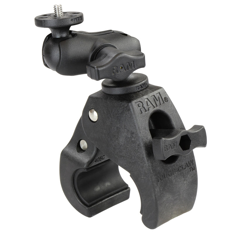 RAM-B-404-A-366U:RAM-B-404-A-366U_1:RAM® Tough-Claw™ Medium Clamp Mount with 1/4"-20 Action Camera Adapter