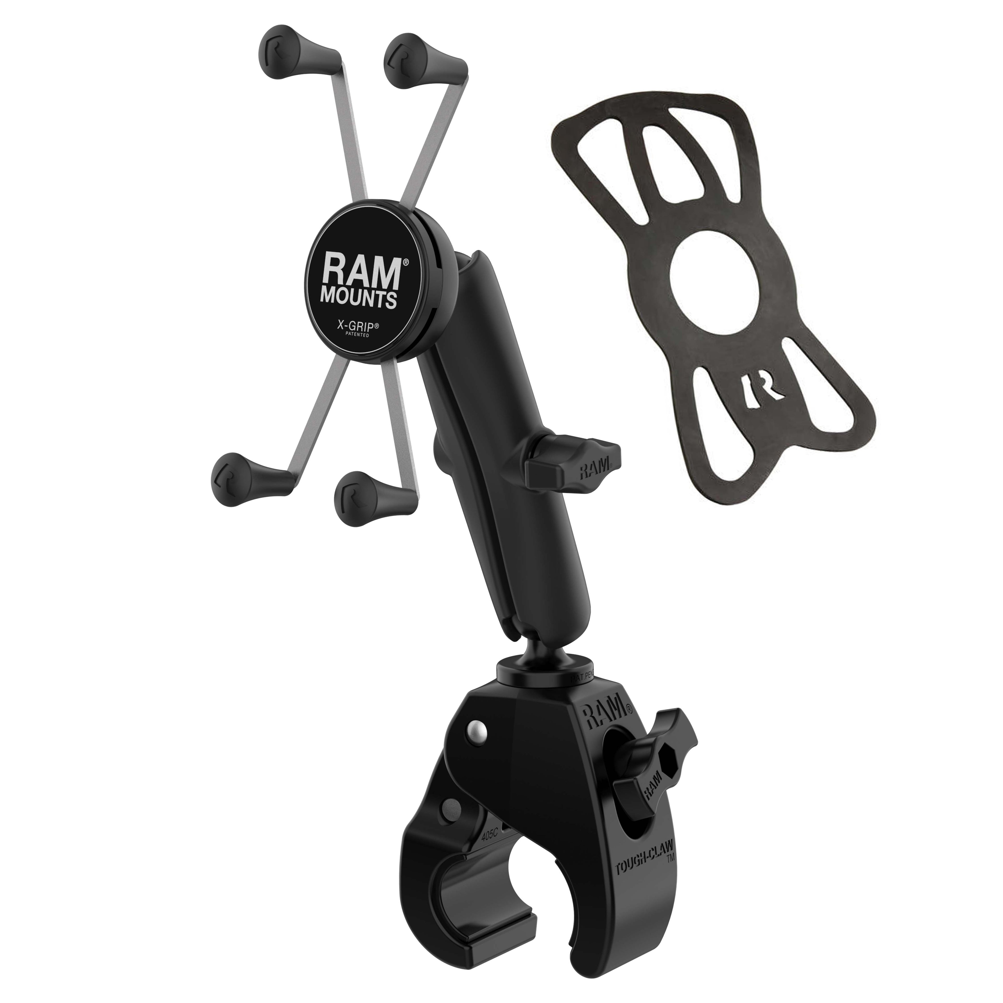 RAM-B-404-C-UN10U:RAM-B-404-C-UN10U_1:RAM® X-Grip® Large Phone Mount with Tough-Claw™ Medium Clamp Base - Long