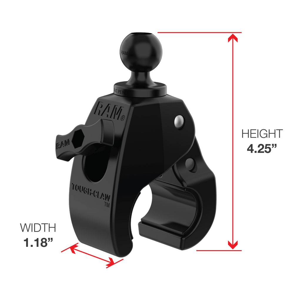RAM-B-404-C-UN10U:RAM-B-404-C-UN10U_1:RAM® X-Grip® Large Phone Mount with Tough-Claw™ Medium Clamp Base - Long