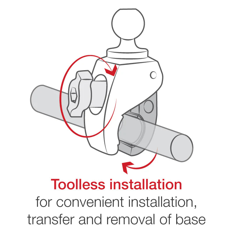 RAM-B-404-C-UN10U:RAM-B-404-C-UN10U_1:RAM® X-Grip® Large Phone Mount with Tough-Claw™ Medium Clamp Base - Long