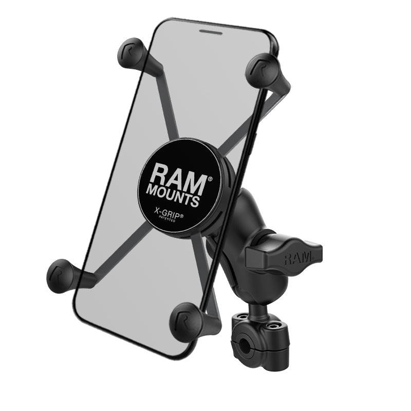 RAM-B-408-37-62-A-UN10:RAM-B-408-37-62-A-UN10_1:RAM® X-Grip® Large Phone Mount with Torque™ Small Rail Base - Short Arm