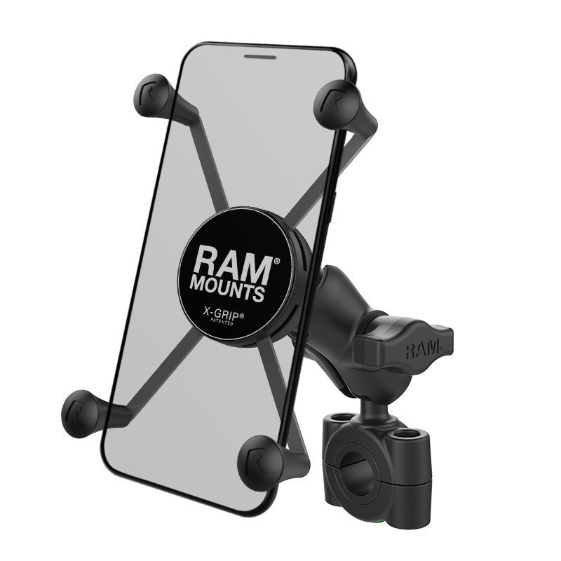 RAM-B-408-75-1-A-UN10:RAM-B-408-75-1-A-UN10_1:RAM® X-Grip® Large Phone Mount with Torque™ Medium Rail Base - Short Arm