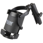 RAM-B-417B-C-201U:RAM-B-417B-C-201U_1:RAM® Level Cup™ XL 32oz Drink Holder with Double Socket Arm