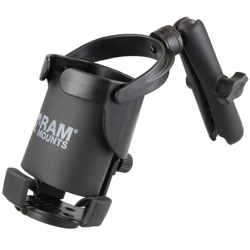 RAM-B-417B-C-201U:RAM-B-417B-C-201U_1:RAM® Level Cup™ XL 32oz Drink Holder with Double Socket Arm