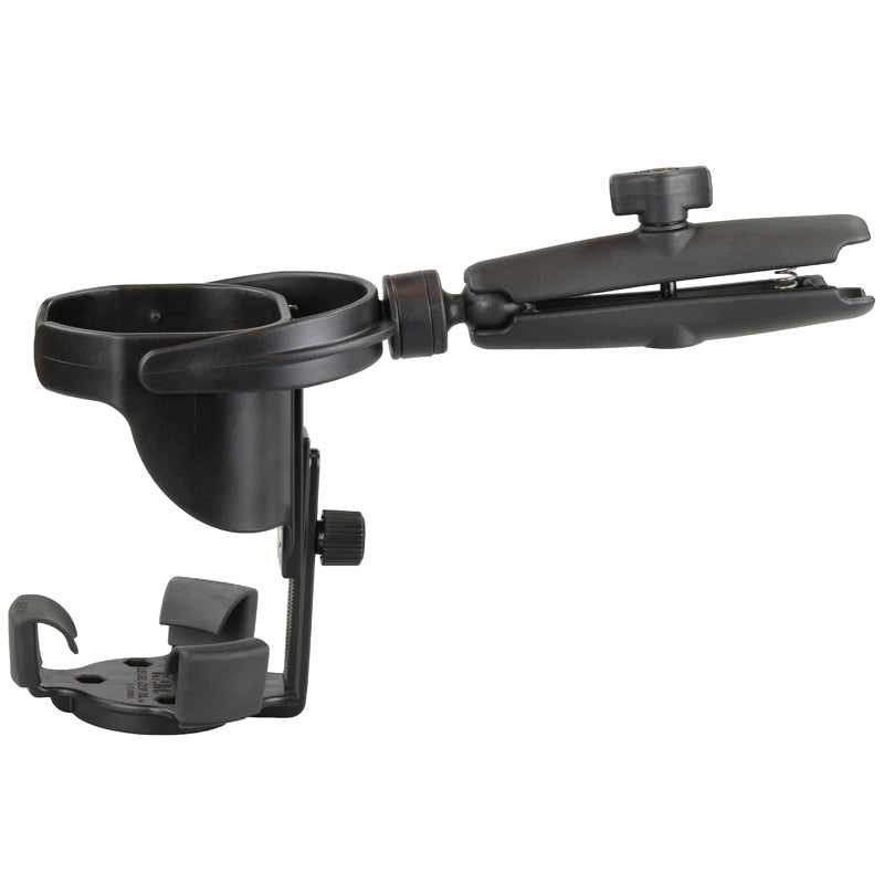 RAM-B-417B-C-201U:RAM-B-417B-C-201U_1:RAM® Level Cup™ XL 32oz Drink Holder with Double Socket Arm