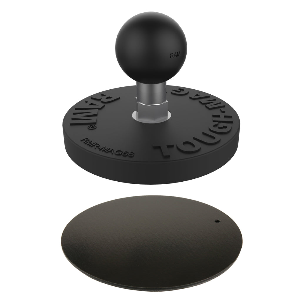 RAM-B-MAG66PU:RAM-B-MAG66PU_1:RAM® Tough-Mag™ 66MM Diameter Magnetic Ball Base with Steel Plate