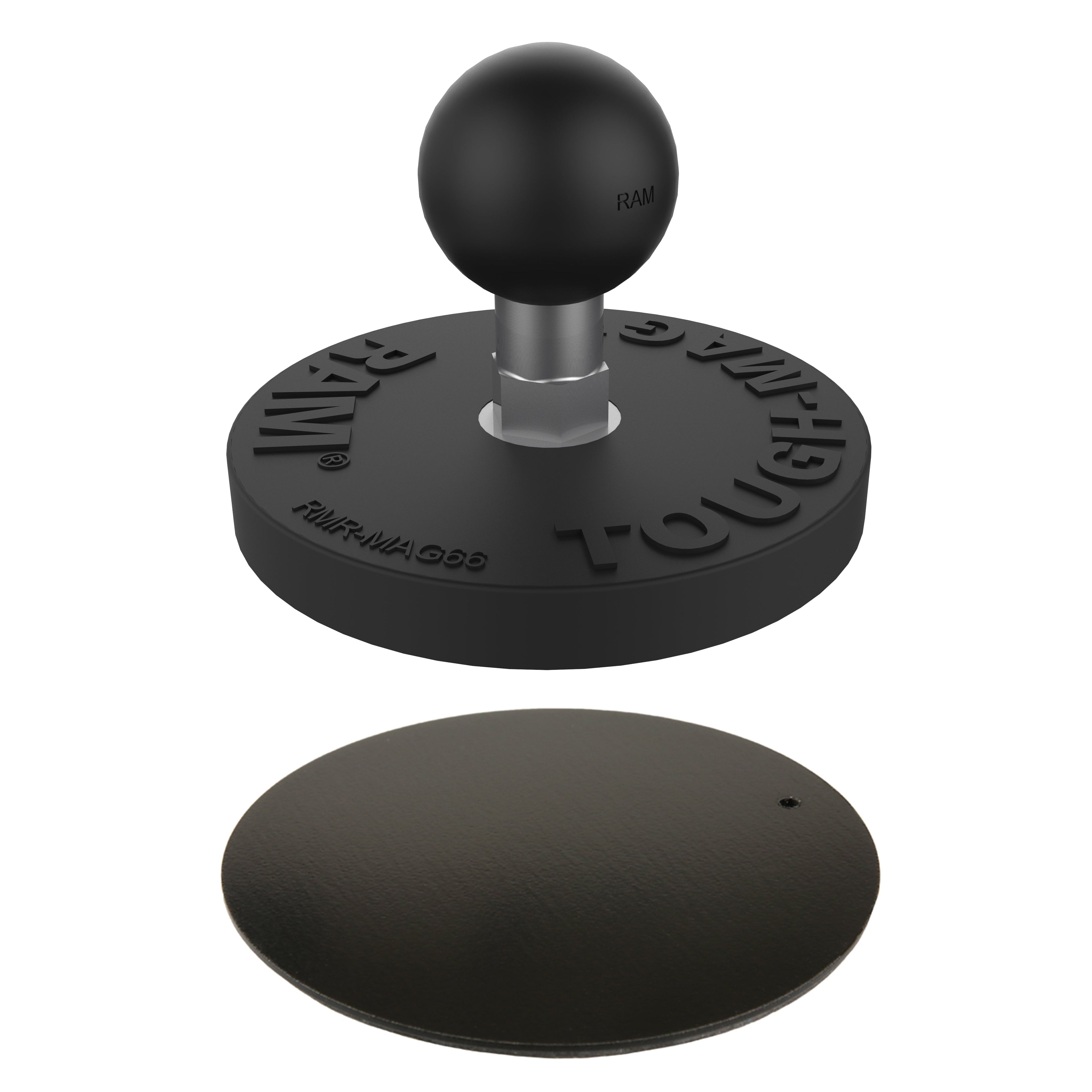 RAM-B-MAG66PU:RAM-B-MAG66PU_1:RAM® Tough-Mag™ 66MM Diameter Magnetic Ball Base with Steel Plate