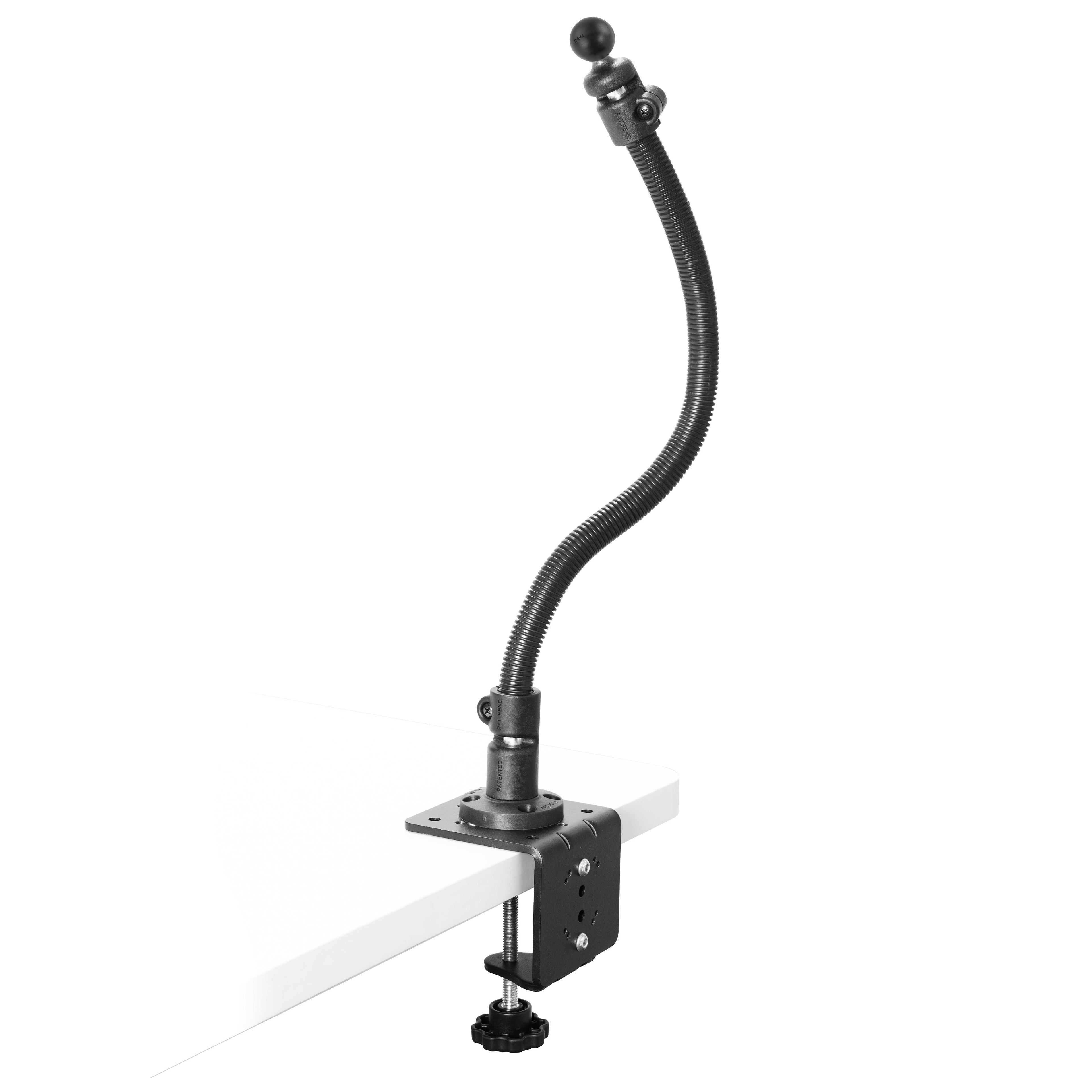 RAM-CC1-18BU:RAM-CC1-18BU_1:RAM® Heavy Duty C-Clamp Base with 18" Flex-Rod™ with Ball - B Size