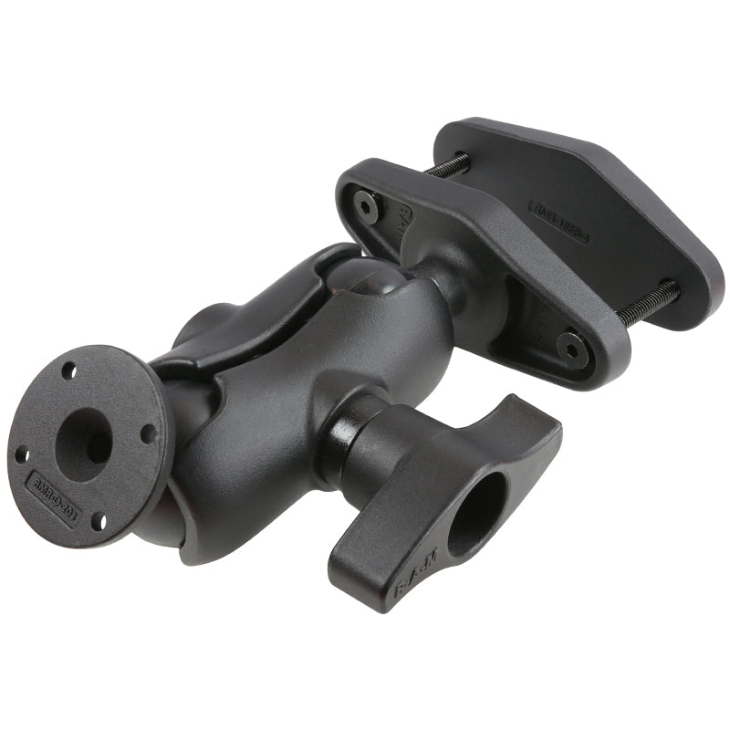 RAM-D-101U-C-247-4:RAM-D-101U-C-247-4_1:RAM® 4" Square Post Clamp Mount with Round AMPS Plate - D Size
