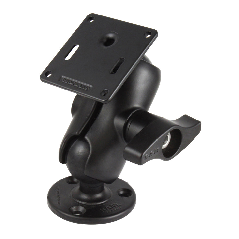 RAM-D-101U-C-MI1-2461:RAM-D-101U-C-MI1-2461_1:RAM® Double Ball Mount with 75x75mm VESA Plate and Jam Nut - Short