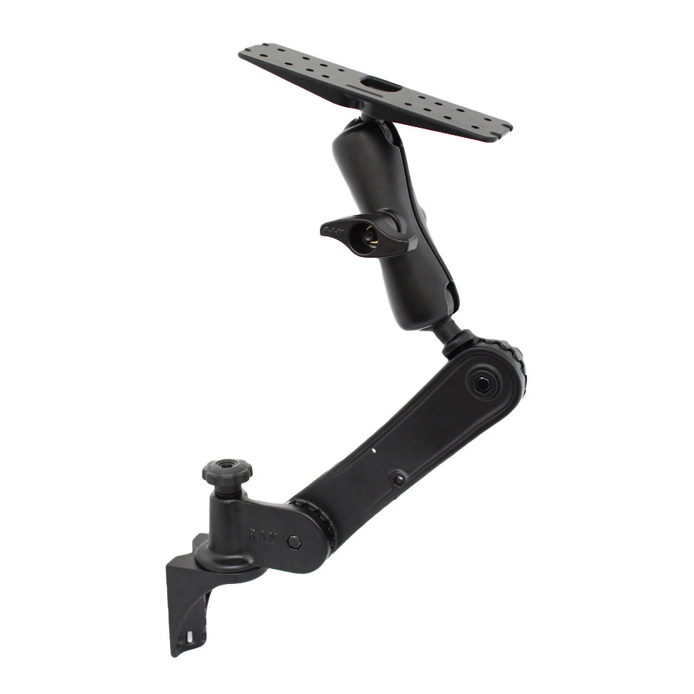 RAM-D-101U-GE1:RAM-D-101U-GE1_1:RAM® Vertical Ratchet Mount with Double Ball Mount and Electronics Plate