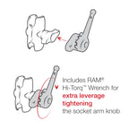 RAM-D-111-C-KNOB9H:RAM-D-111-C-KNOB9H_1:RAM® Large Marine Electronics Mount with RAM® Hi-Torq Wrench - Short