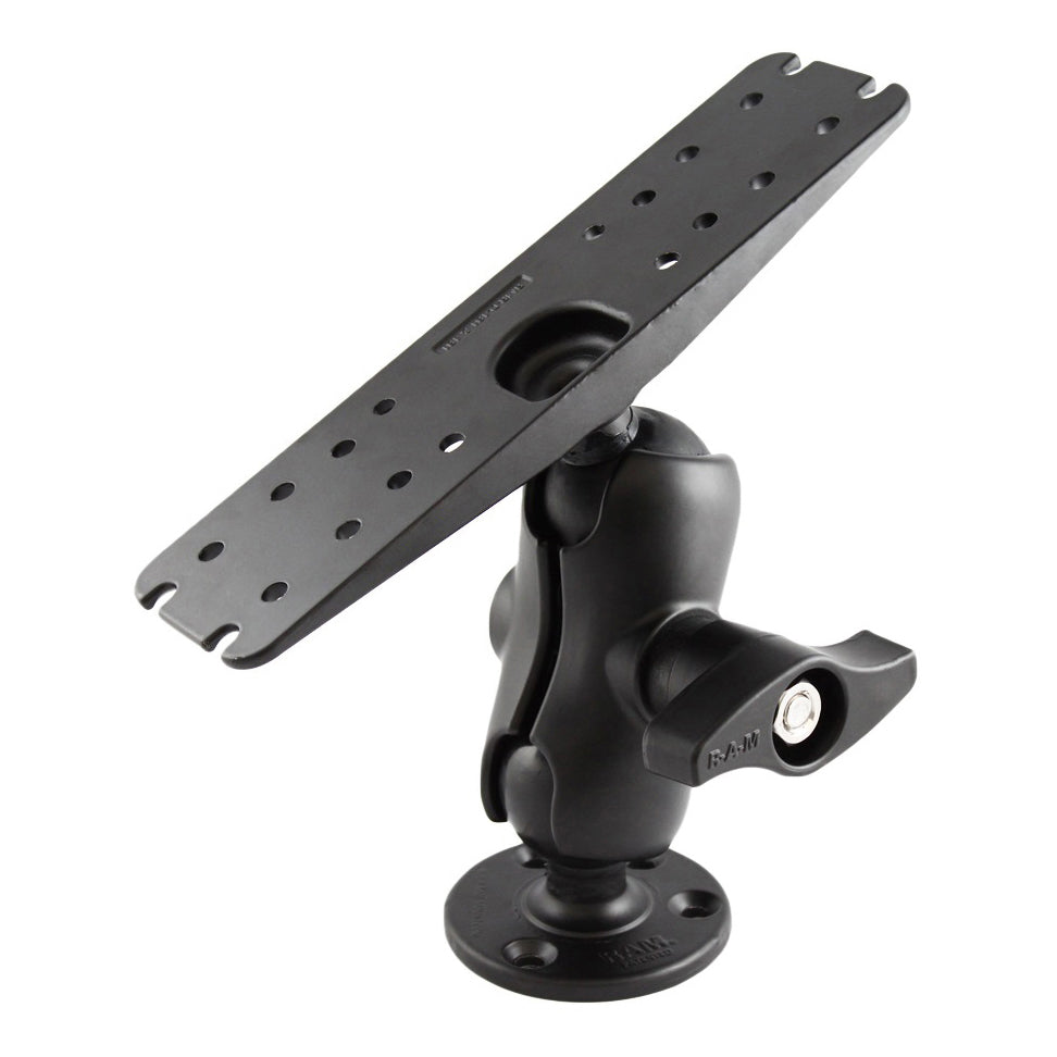 RAM-D-111U-C-MI1:RAM-D-111U-C-MI1_1:RAM® Large Marine Electronics Mount with Jam Nut - Short