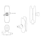 RAM-D-201U:RAM-D-201U_1:RAM® Double Socket Arm - D Size Medium