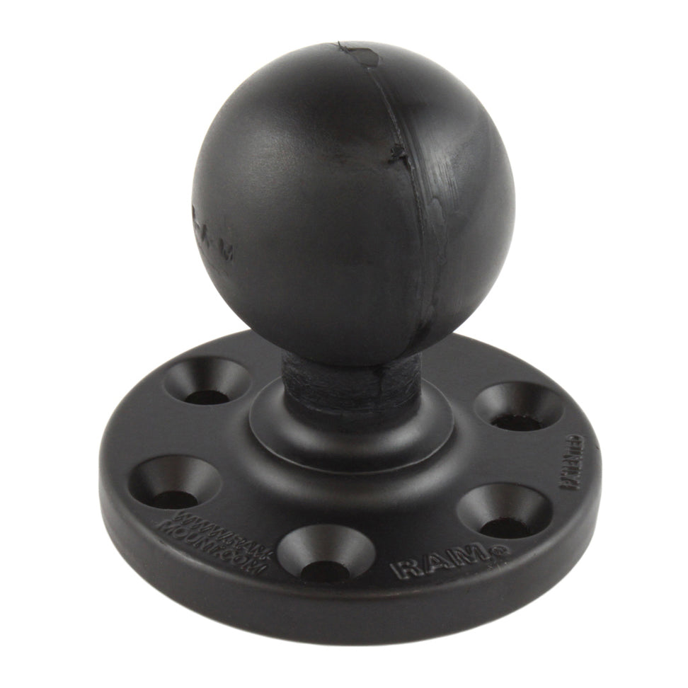 RAM-D-202U-SYM1:RAM-D-202U-SYM1_1:RAM® Large Round Plate with 6-Hole Pattern and Ball - D Size