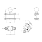 RAM-D-247U-4:RAM-D-247U-4_1:RAM® Square Post Clamp Base for Posts up to 4" Wide - D Size
