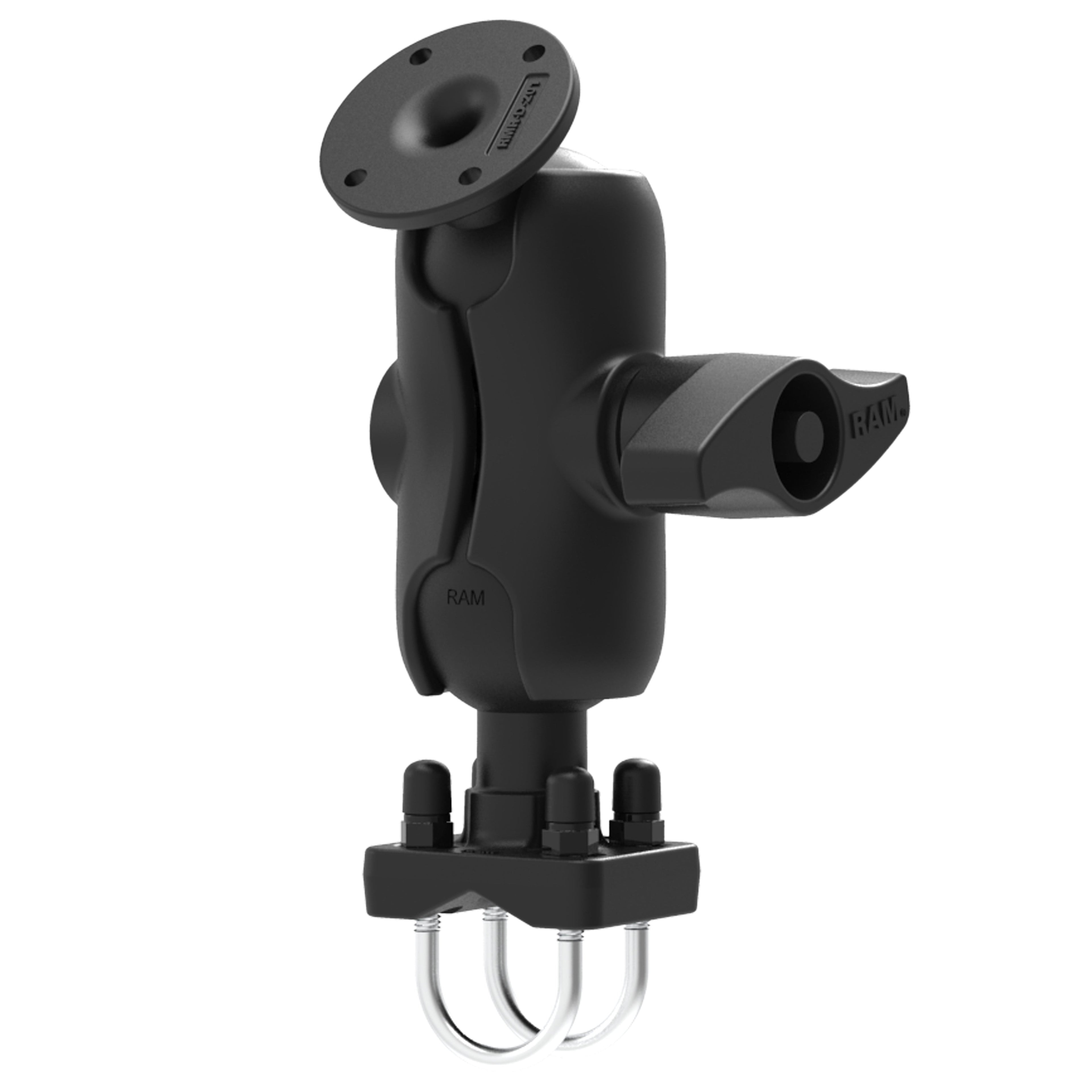 RAM-D-254-C-235U:RAM-D-254-C-235U_1:RAM® Double U-Bolt Rail Mount with Round AMPS Plate