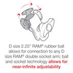 RAM-D-254-WD1U:RAM-D-254-WD1U_1:RAM® Round Plate with Ball - D Size