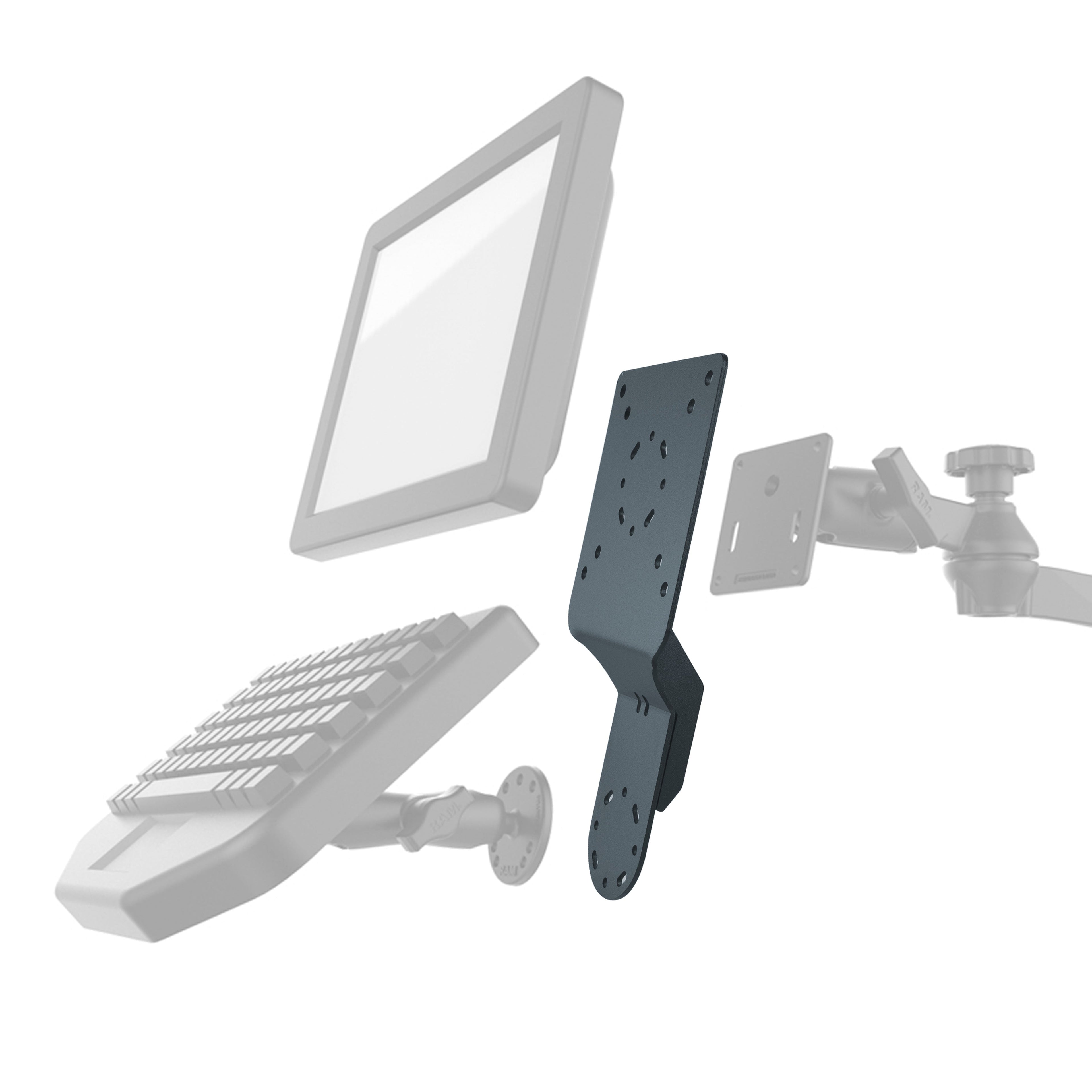 RAM-DIS-103-1AU:RAM-DIS-103-1AU_1:RAM® Standard Heavy Duty Accessory/Display Bracket