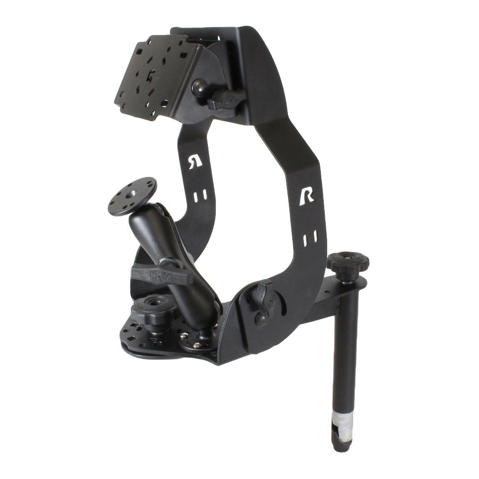 RAM-DIS-MDT2-8-101:RAM-DIS-MDT2-8-101_1:RAM® MDT Display Mount with Long Flange, Ball Mount & 8" Upper Pole