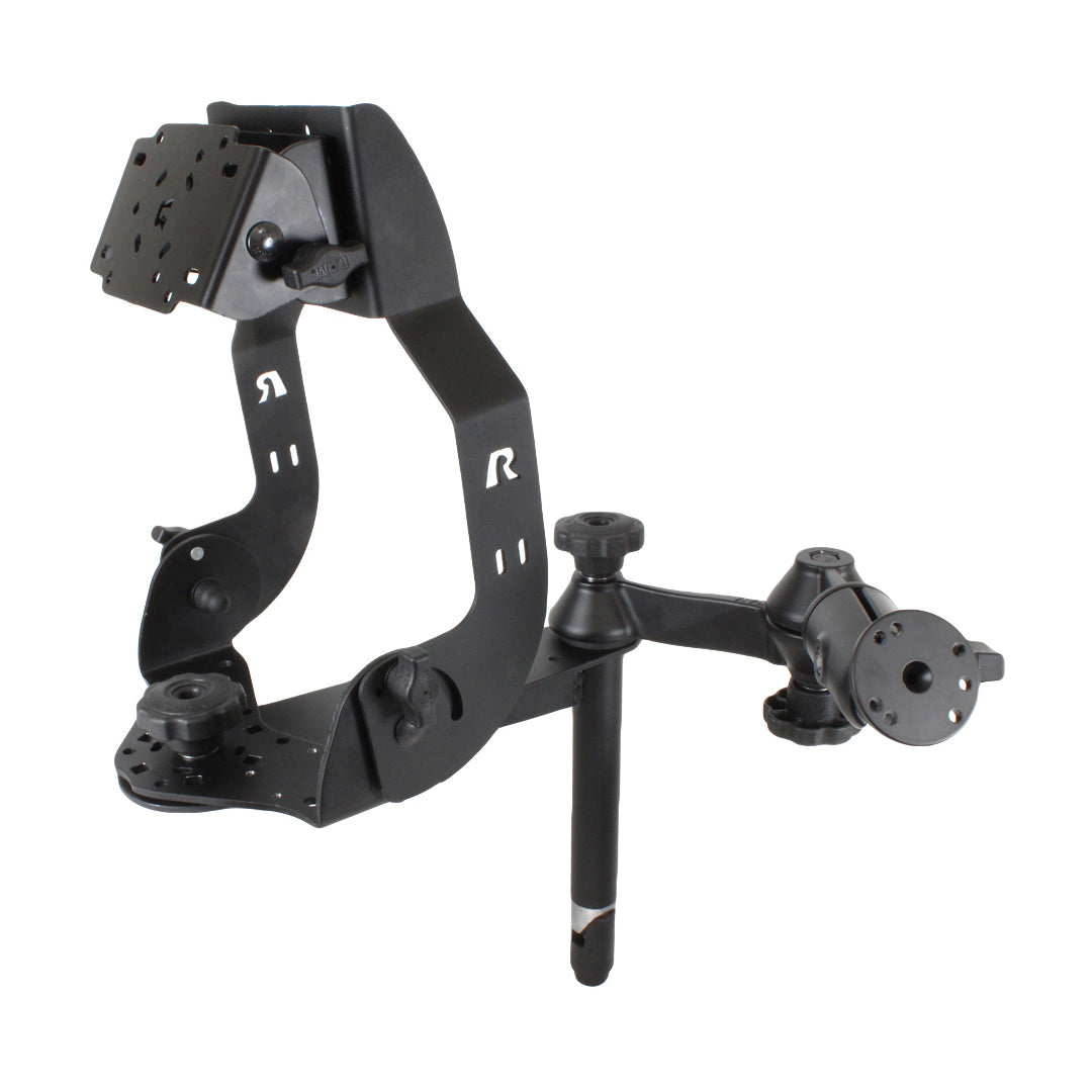 RAM-DIS-MDT2-8-SW2:RAM-DIS-MDT2-8-SW2_1:RAM® MDT Display Mount with Long Flange, Swing Arms & 8" Upper Pole