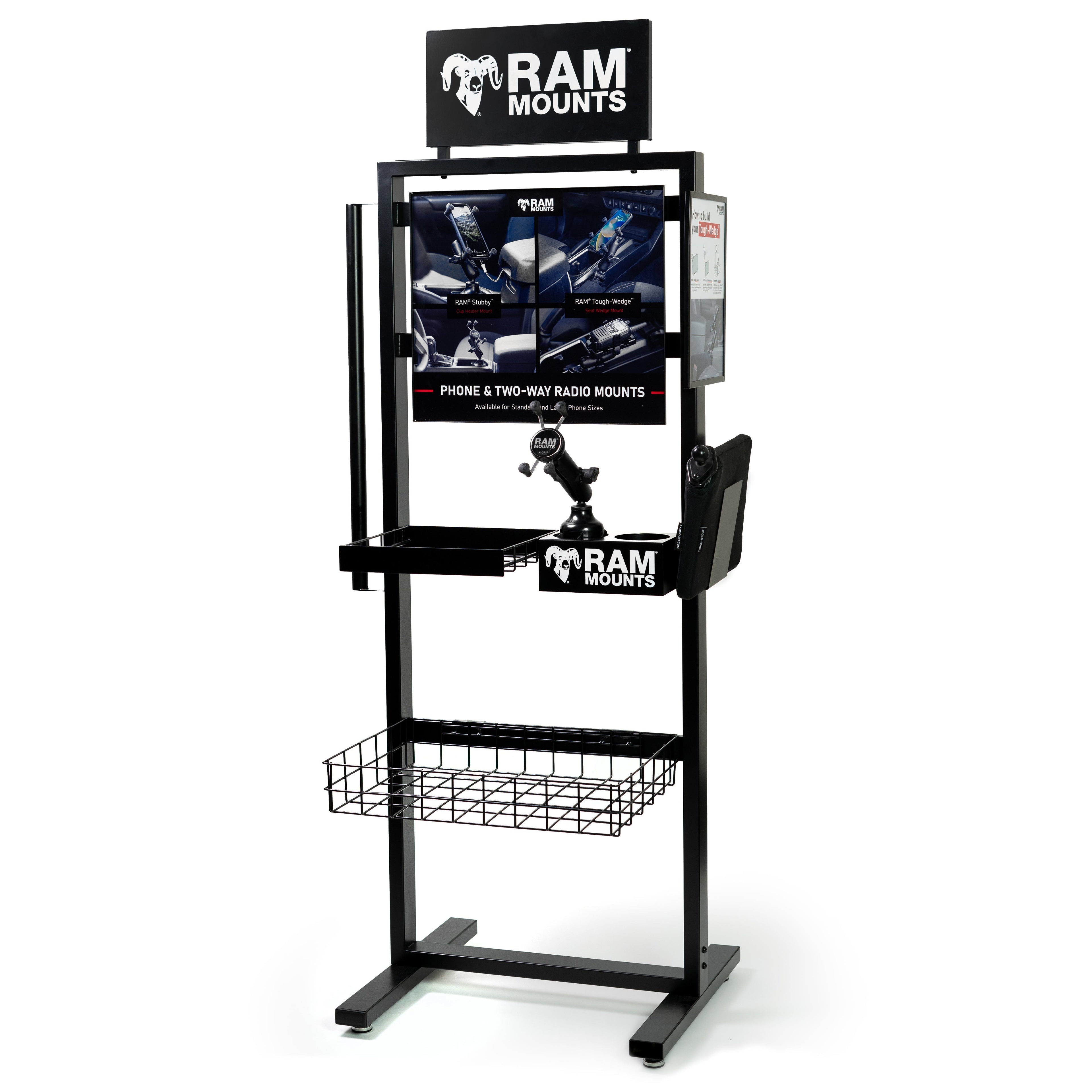 RAM-DISPLAY-MODULAR1-GENERIC:RAM-DISPLAY-MODULAR1-GENERIC_1:RAM® Standing Floor Display with Baskets