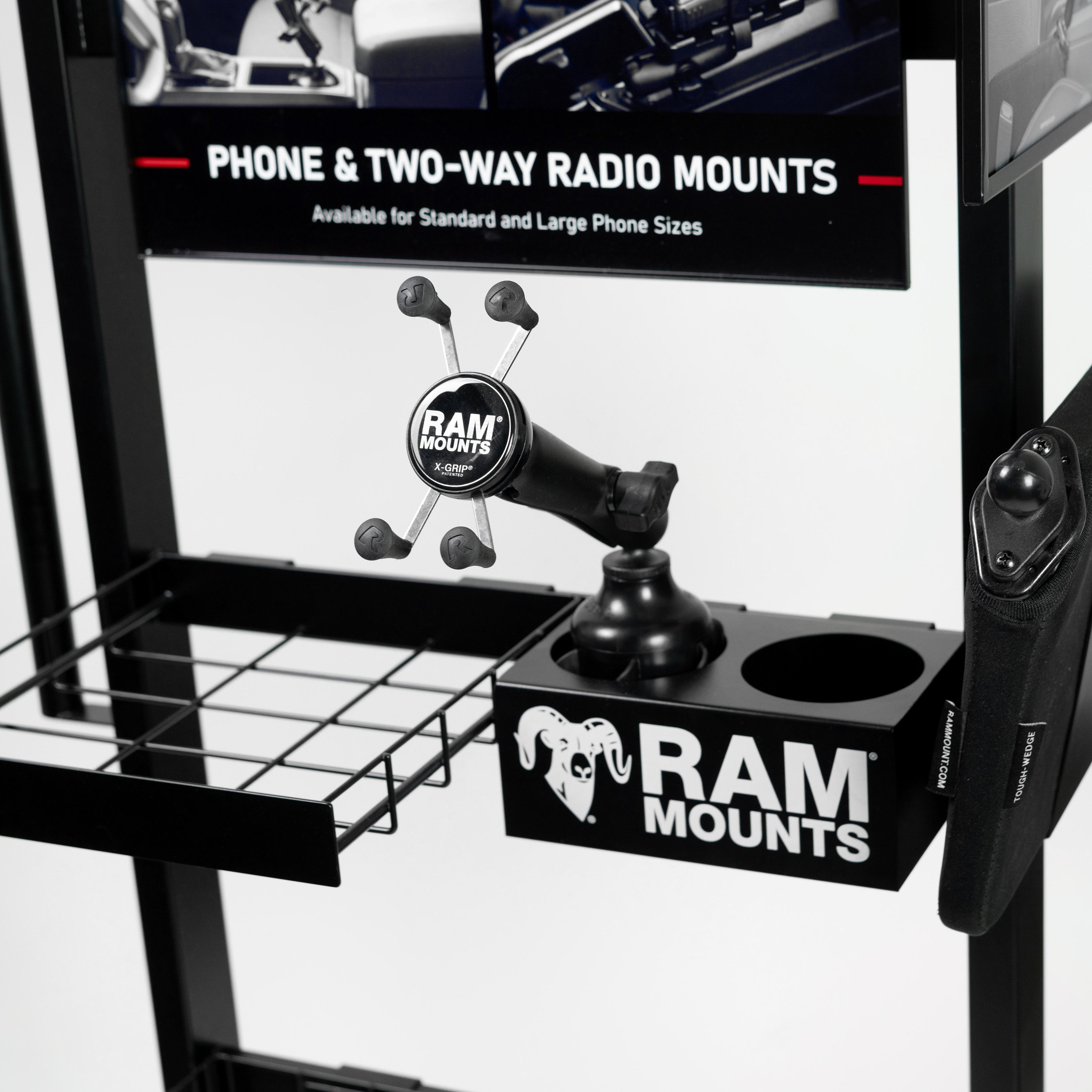 RAM-DISPLAY-MODULAR1-GENERIC:RAM-DISPLAY-MODULAR1-GENERIC_1:RAM® Standing Floor Display with Baskets