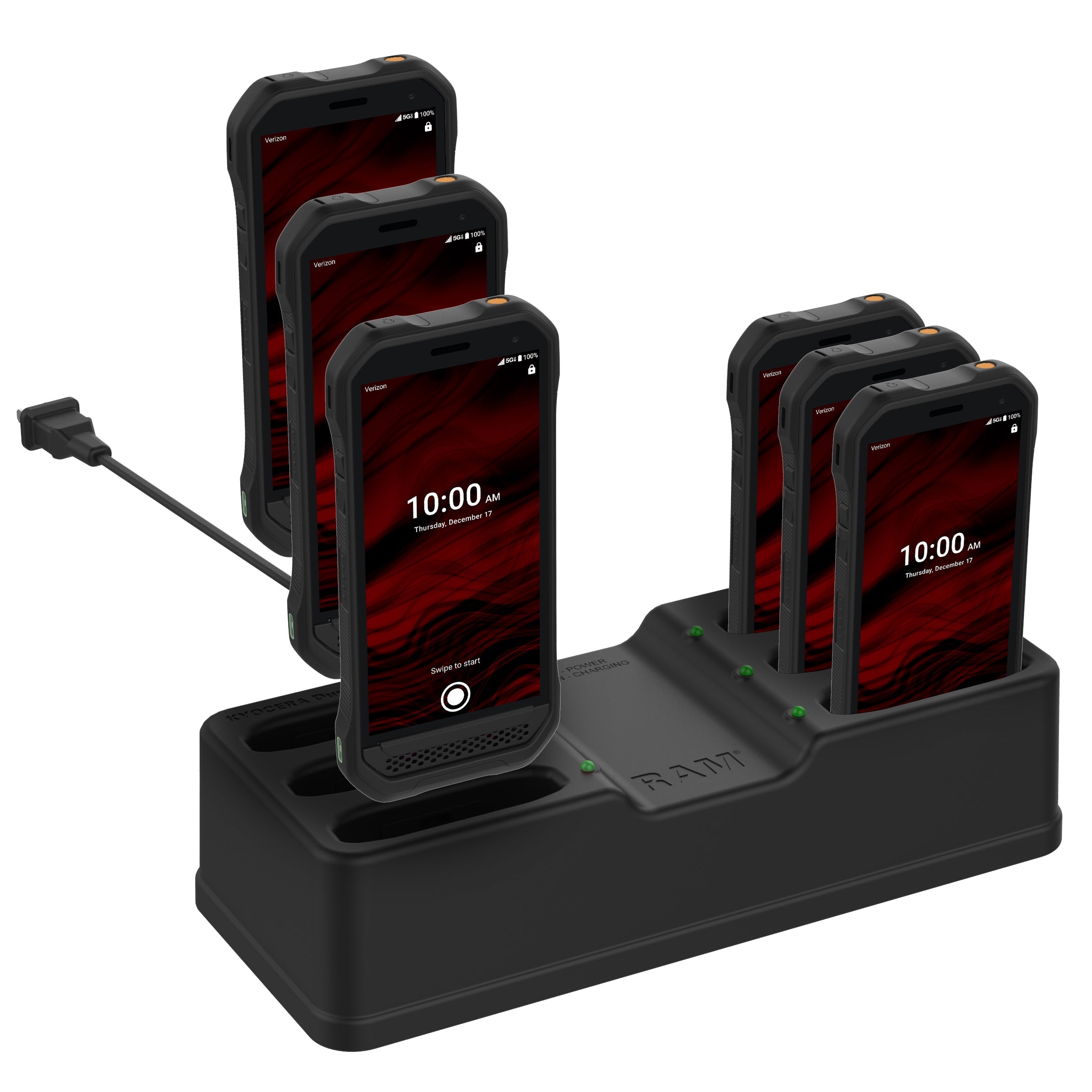 RAM-DOCK-6G-KYO1PU:RAM-DOCK-6G-KYO1PU_1:RAM® 6-Port Charging Dock for Kyocera DuraForce Ultra 5G E7110