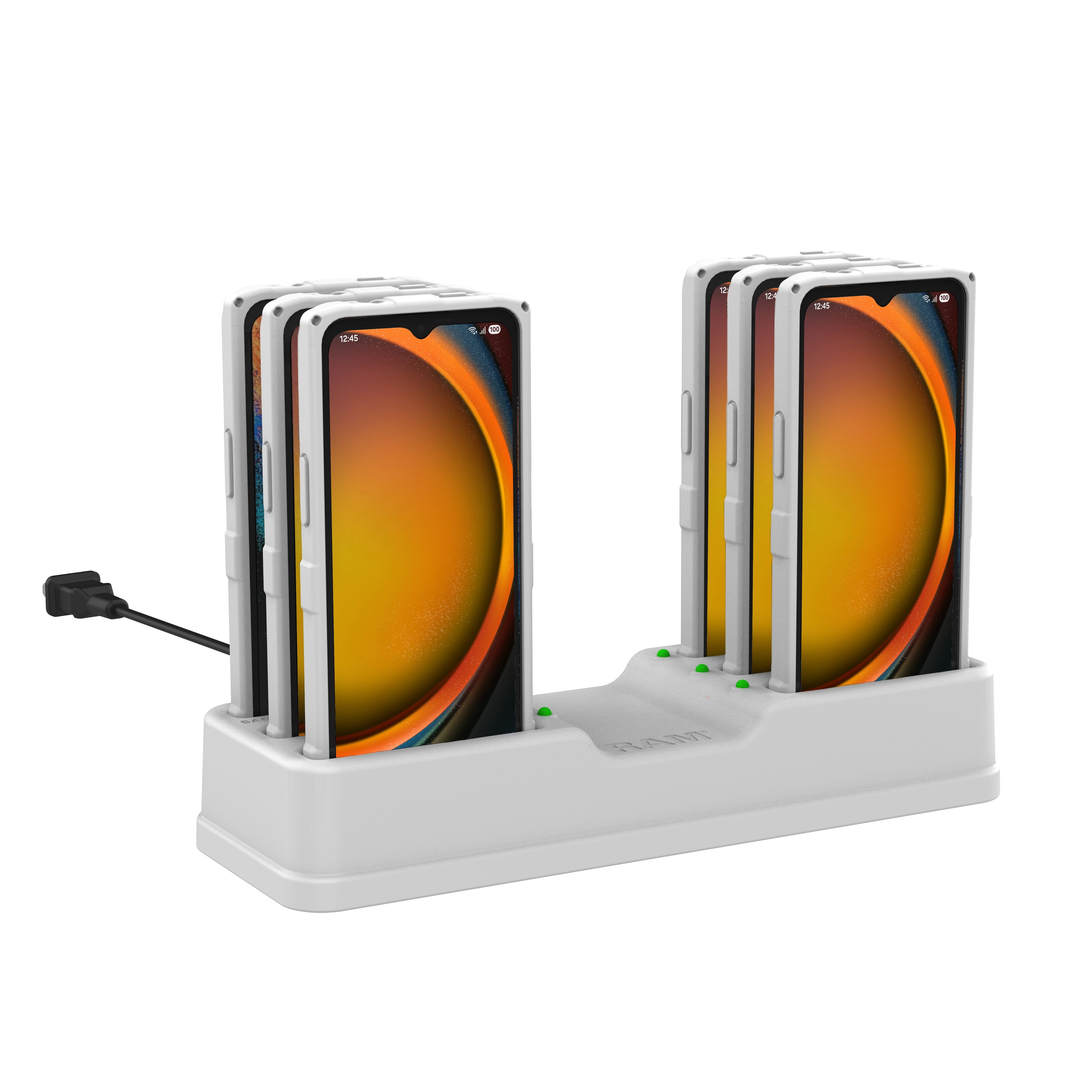 RAM-DOCK-6G-SAM84CPU-GRY:RAM-DOCK-6G-SAM84CPU-GRY_1:RAM® 6-Port Dock for XCover7, 7 Pro & 6 Pro with OEM or RAM® Skin™ Gray